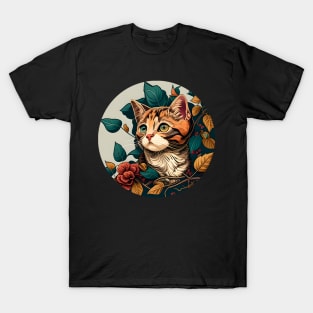 Cat Lady Flower - Cool Kitty T-Shirt